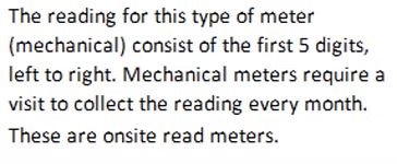 Mechanical meter digit guide text