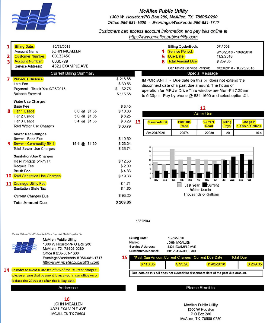 McAllen Public Utilities Utility Billing Info